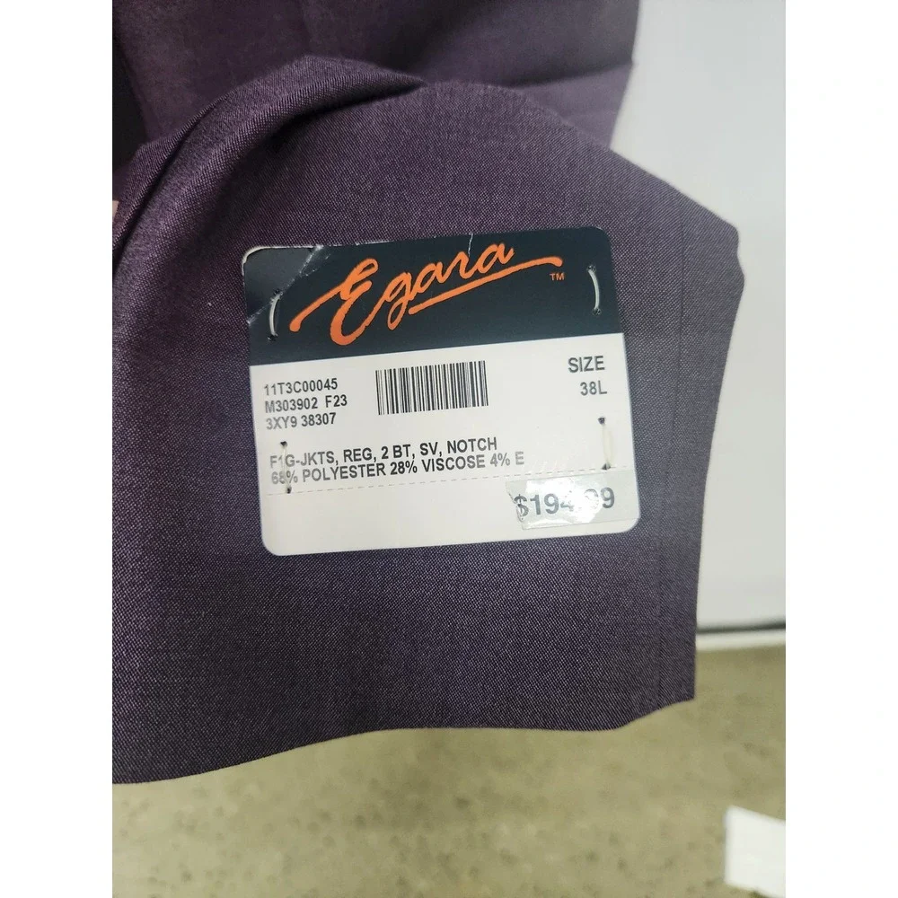 NWT Egara Mens Purple Skinny Fit Stretch Suit